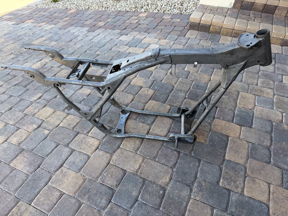 Motorcycle frame restoration after laser cleaning